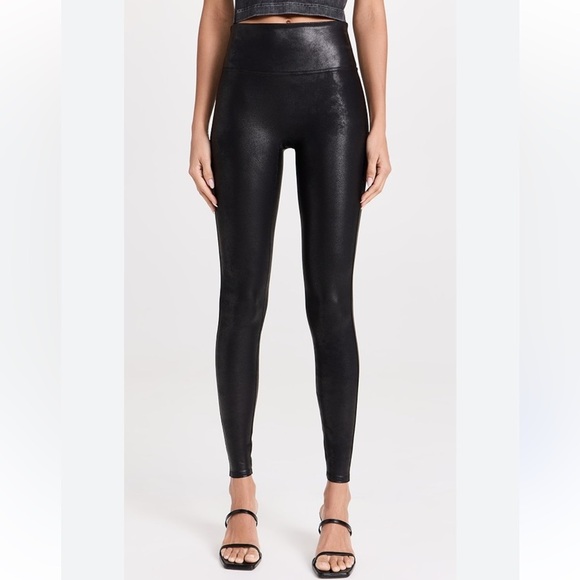 SPANX BUNDLE of 2  Women’s Faux Leather Legging in Black Size Large - Picture 1 of 8